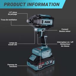 Image du fabricant 9 du Clé à Chocs Sans Fil 1000Nm