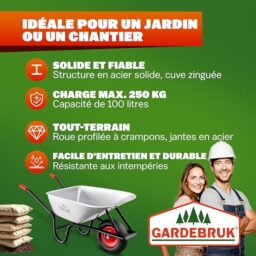 Image du fabricant 9 du GARDEBRUKŽ Brouette acier galvanisé